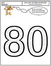 okul öncesi 80 sayısı çizgi çalışması